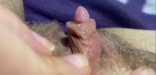  Huge clitoris rubbing and jerking orgasm in extreme close up masturbation HD POV